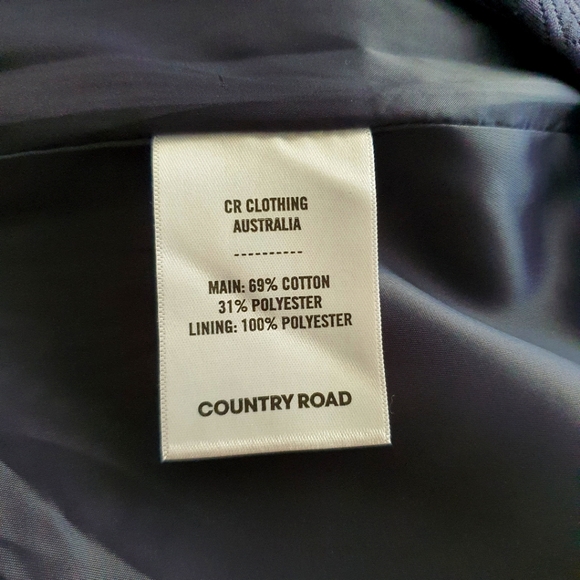 Country Road Navy Blue Textured Structured Crop Top Size L - Picture 11 of 12